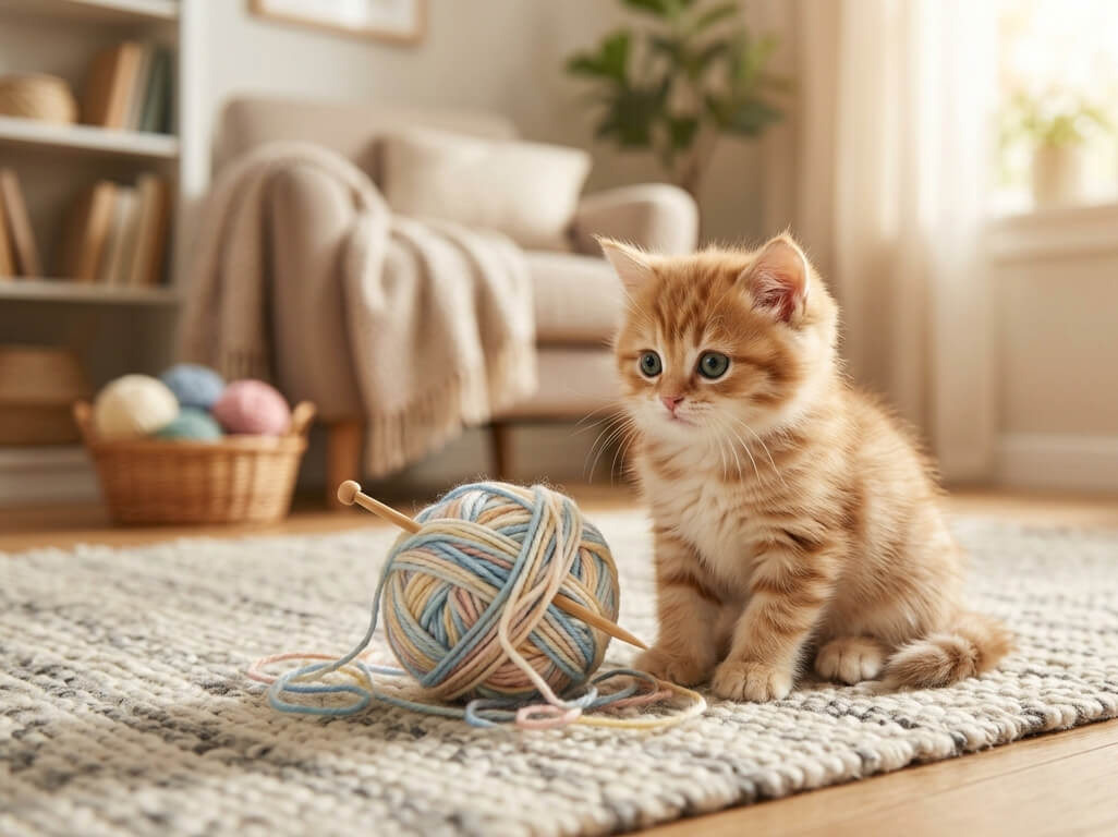 Котёнок съел нить: что делать, симптомы и первая помощь