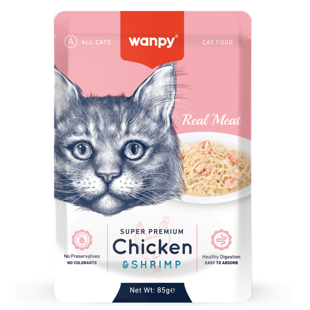 Wanpy Cat Пауч Для Кошек Из Курицы И Креветок 85Г Yantai China Pet Foods Co(Китай)