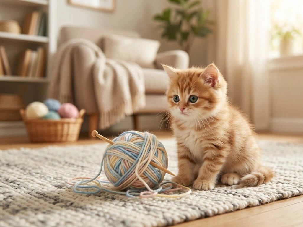 Котёнок съел нить: что делать, симптомы и первая помощь